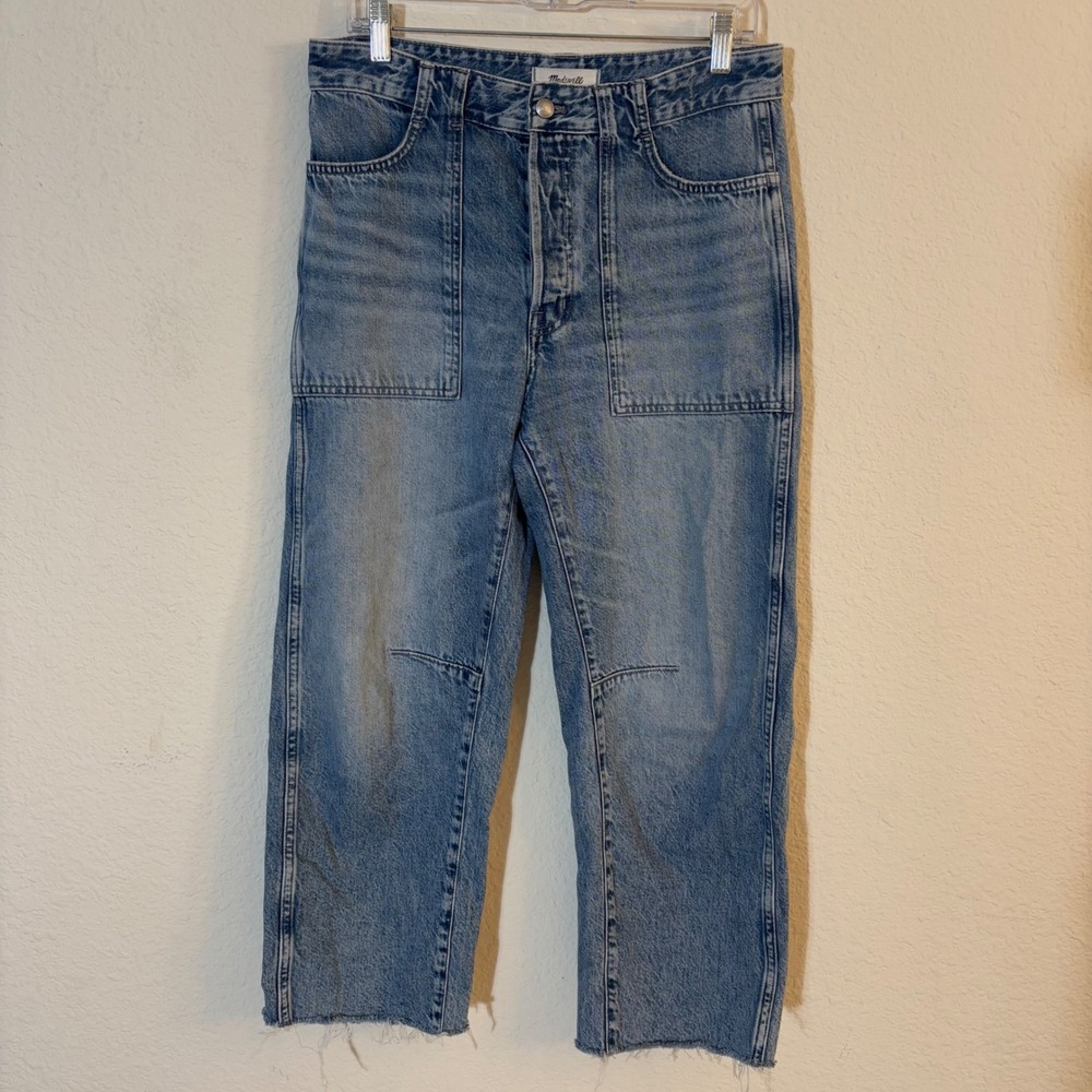 Madewell Darted Barrel-Leg Jean Size 28 Light Wash Blue NV532